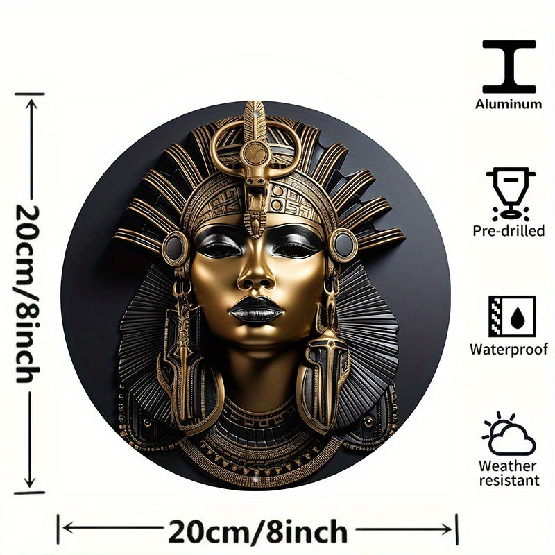 Egyptian Queen Round Metal Aluminum Wall Artwork