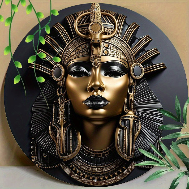 Egyptian Queen Round Metal Aluminum Wall Artwork