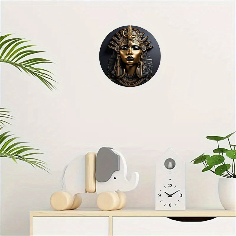 Egyptian Queen Round Metal Aluminum Wall Artwork