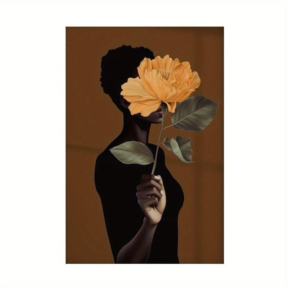 Retro Aesthetics Floral Black Girl Art