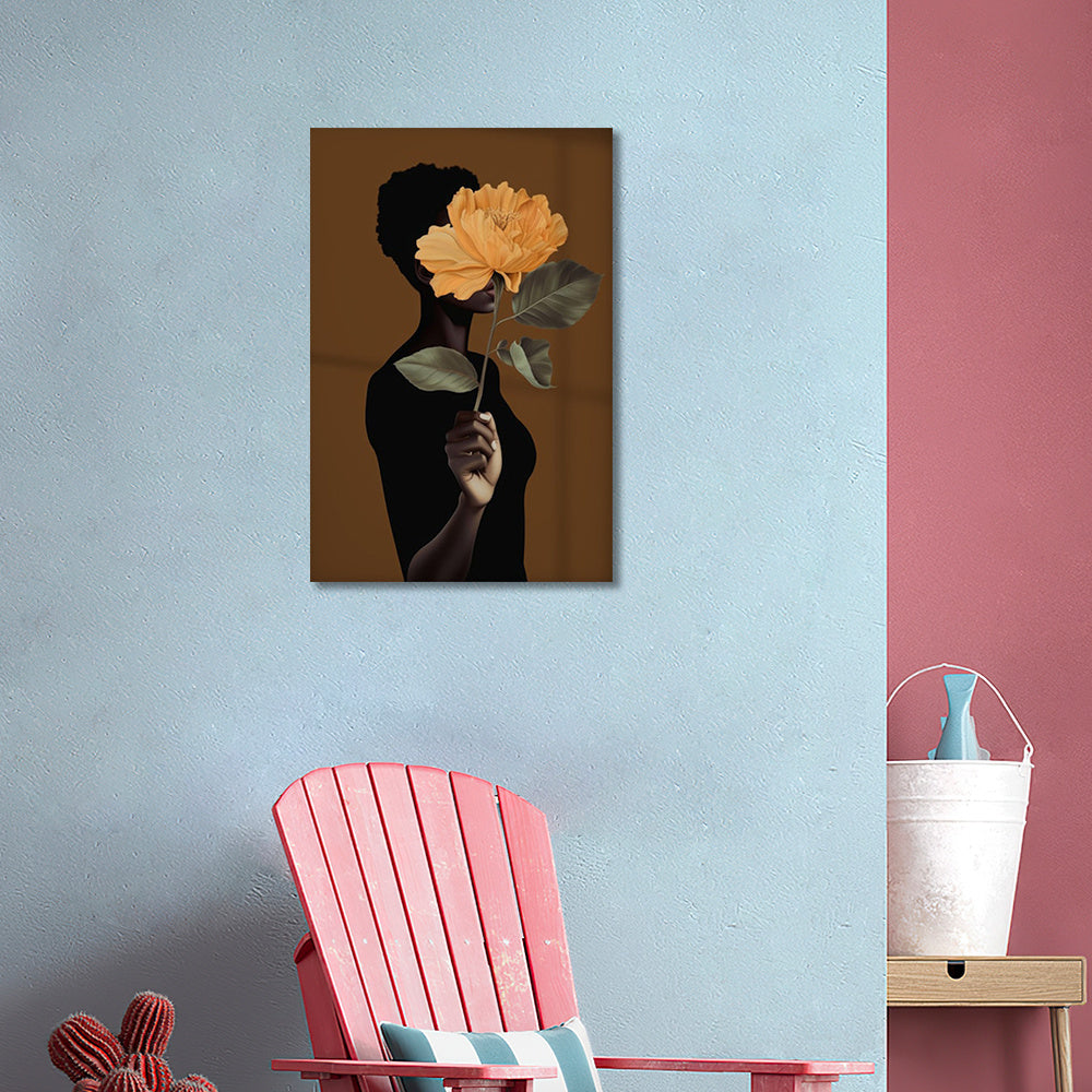 Retro Aesthetics Floral Black Girl Art