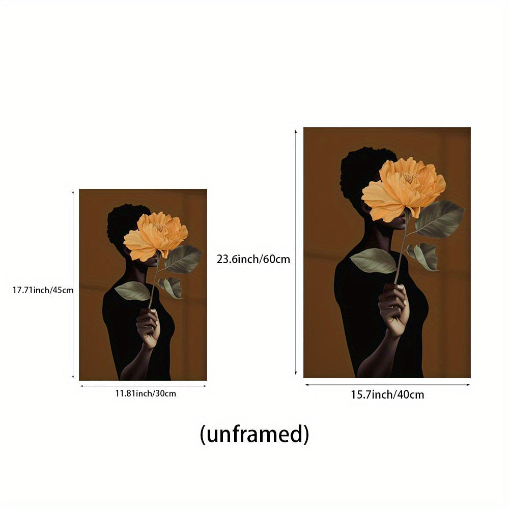 Retro Aesthetics Floral Black Girl Art