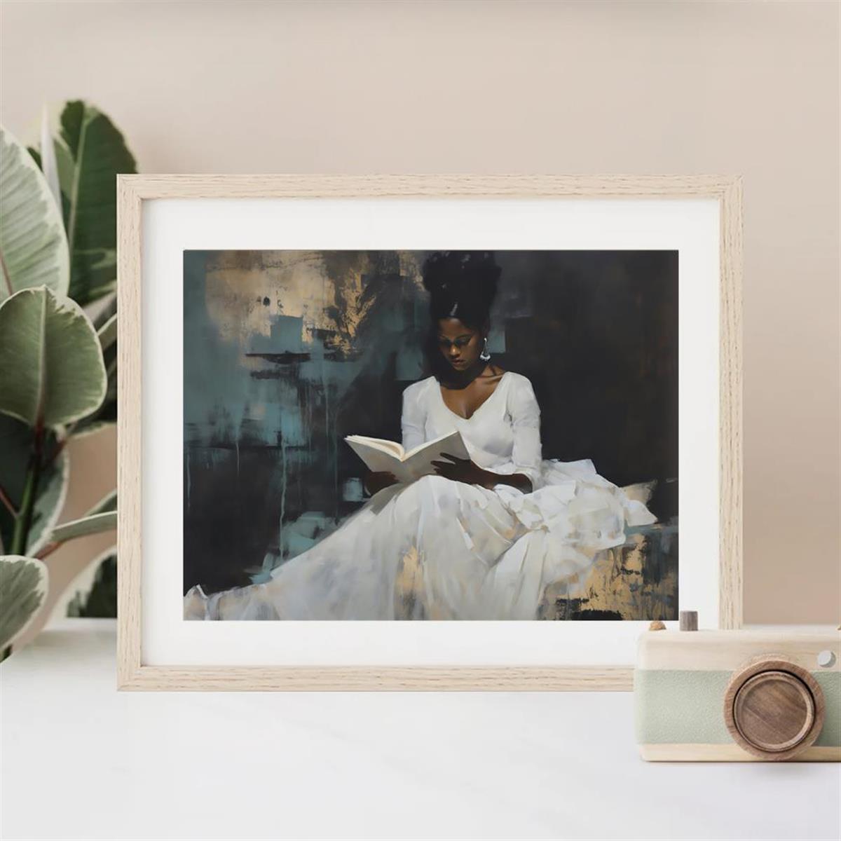 Young Girl Reading Canvas Art Print - Unframed