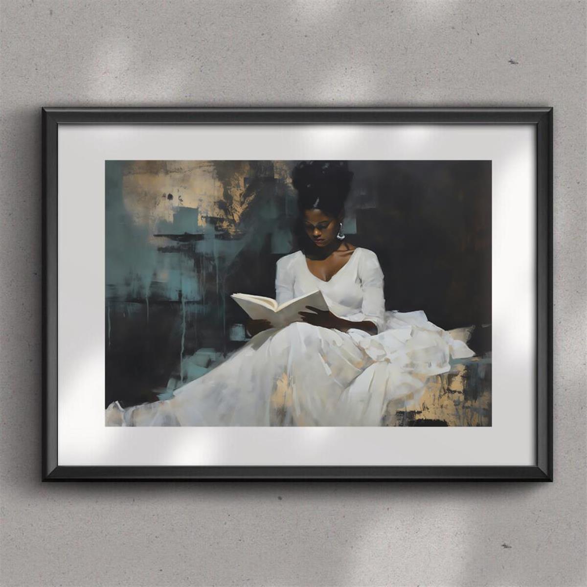 Young Girl Reading Canvas Art Print - Unframed