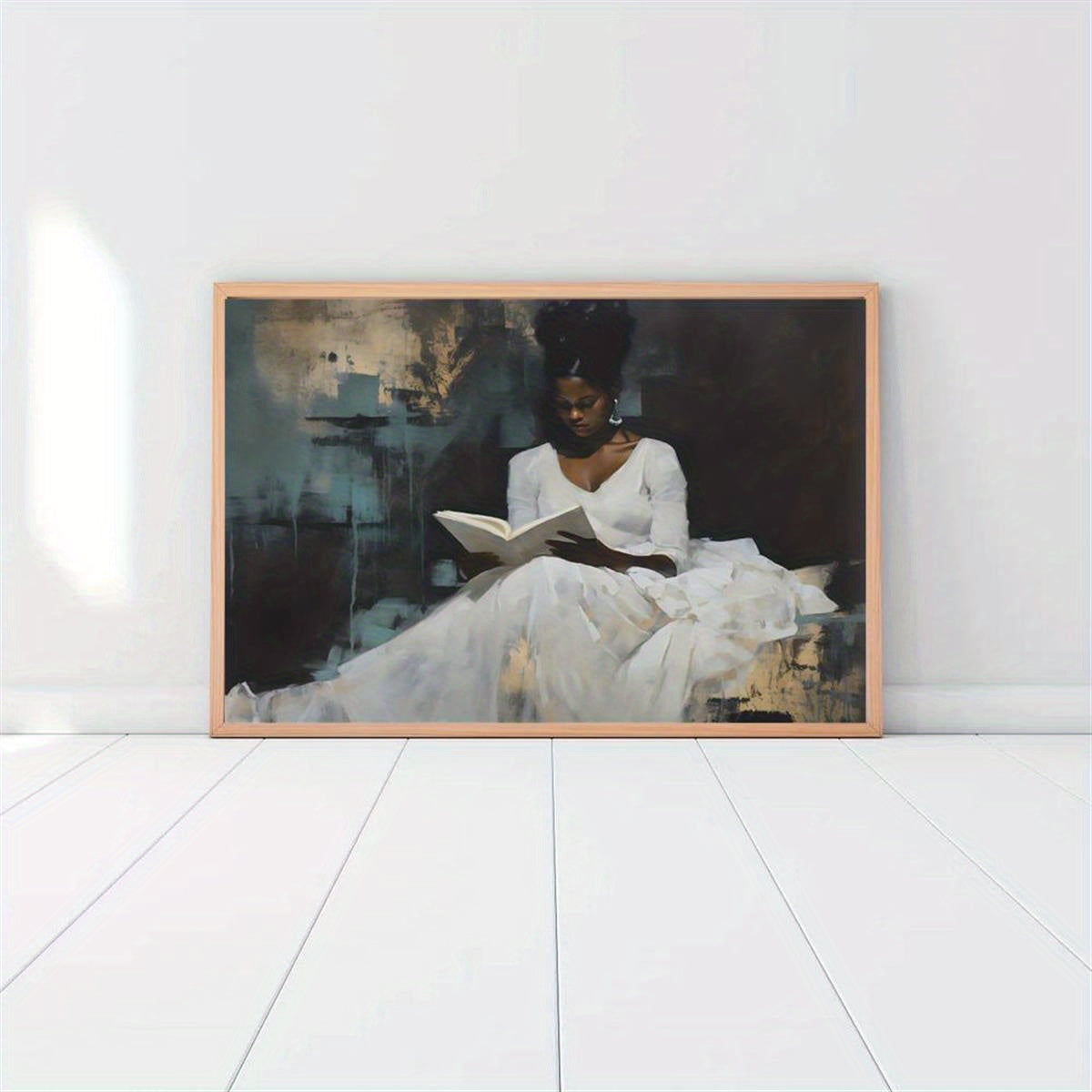 Young Girl Reading Canvas Art Print - Unframed