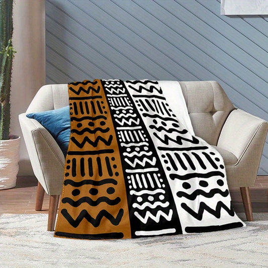 Versatile Aztec & African Runes Soft Throw Blanket