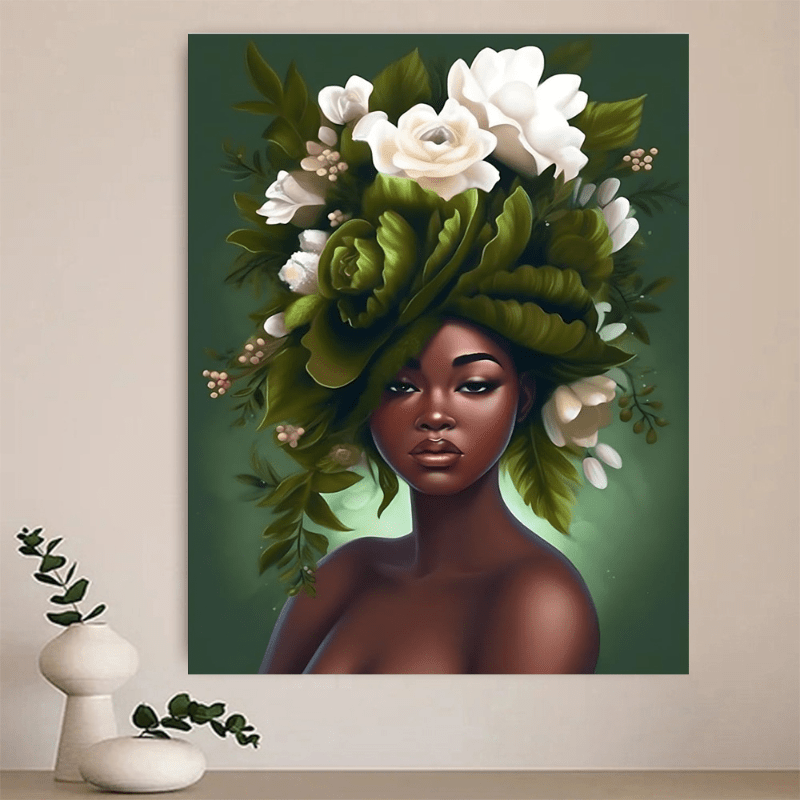 BROWNSKINNED FLOWER GIRL Wooden Framed Artwork