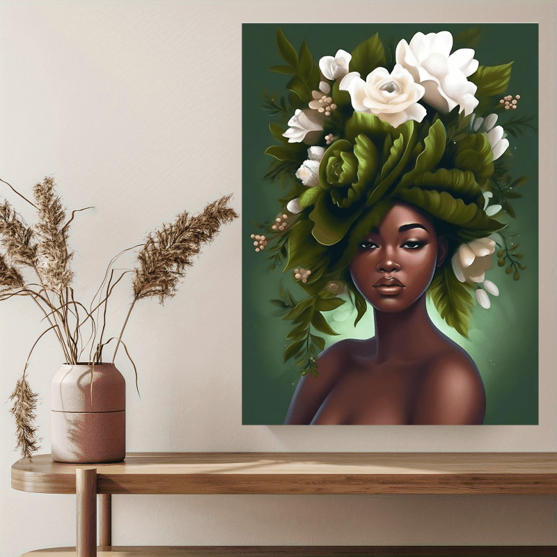 BROWNSKINNED FLOWER GIRL Wooden Framed Artwork