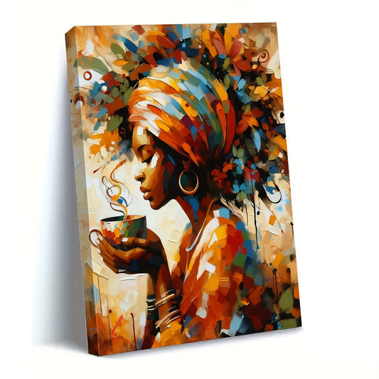 MORNING COFFEE Wooden Framed Canvas Art