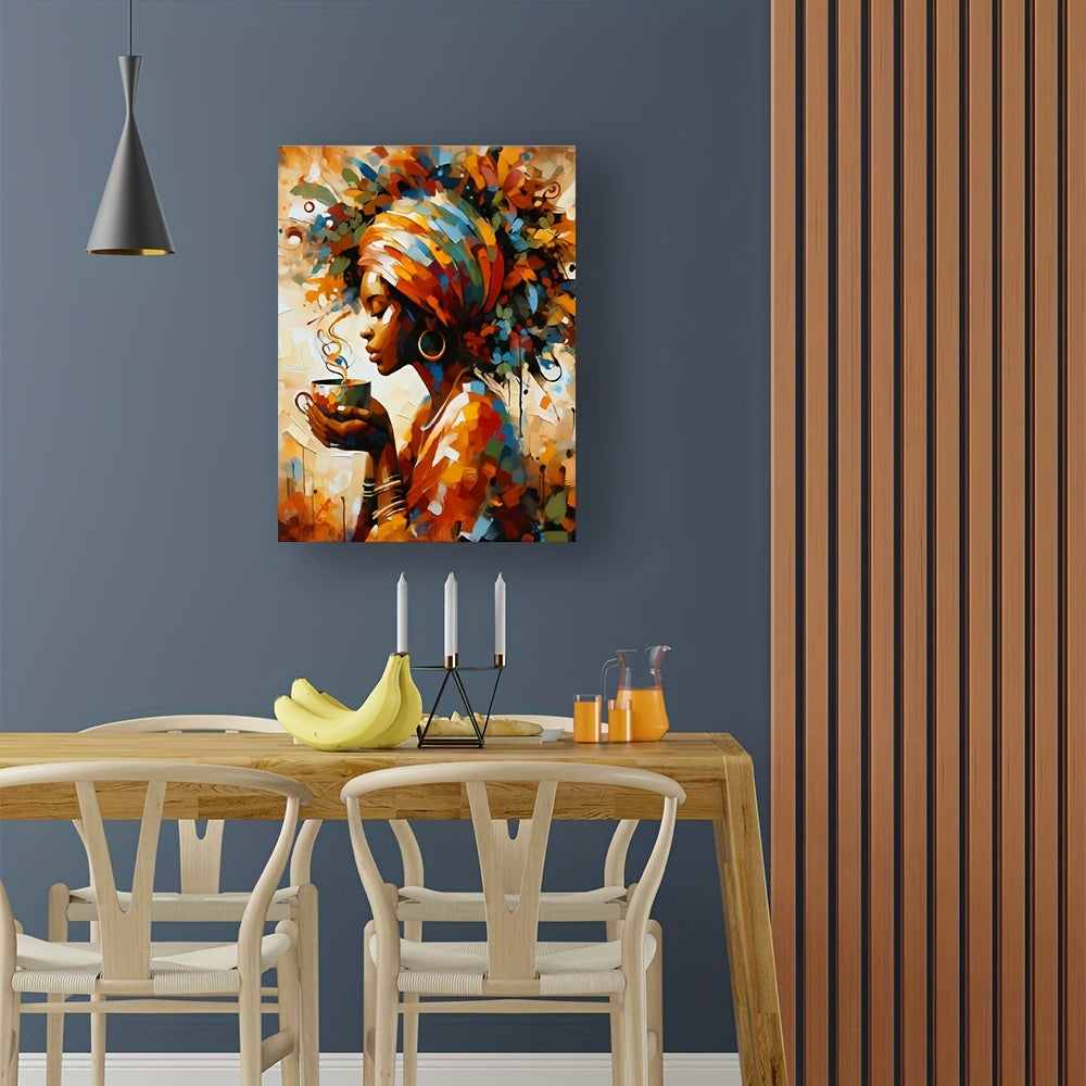 MORNING COFFEE Wooden Framed Canvas Art